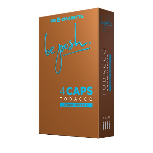 CAPS Tabak Geschmack ohne Nikotin. Eine Packung enthält vier CAPS
